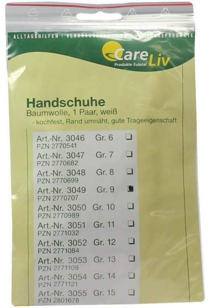 Handschuhe Baumwolle Gr. 9 1 Paar