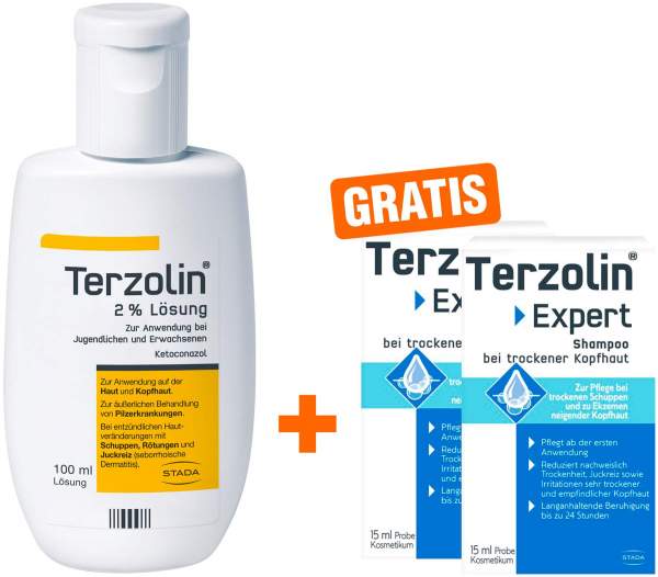 Terzolin 2% Lösung 100 ml + gratis Terzolin Expert trocken Shampoo 2 x 15 ml