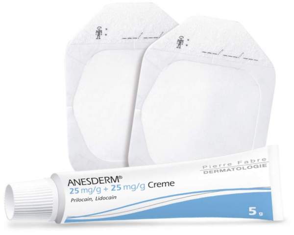 Anesderm 5 X 5 G Creme Plus 10 Pflaster