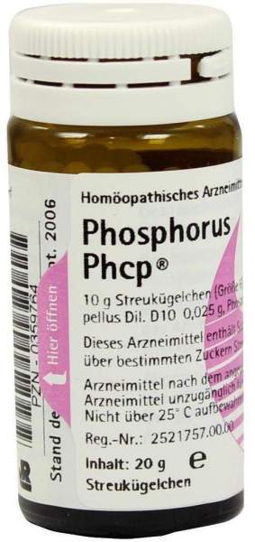 Phosphorus Phcp Globuli 10g Streukügelchen