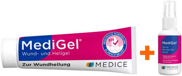 MediGel Schnelle Wundheilung 50 g + Wundreinigungsspray 50 ml