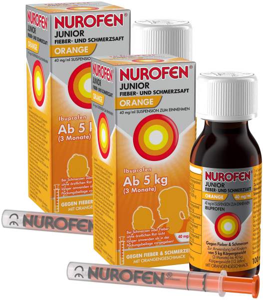 Nurofen Junior Fieber- &amp; Schmerzsaft Orange 40 mg pro ml 2 x 100 ml