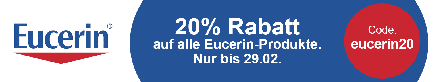 Nur bis 29. Februar 20% Rabatt auf alle Eucerin-Produkte sichern!
