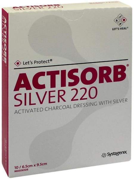 Actisorb 220 Silver 9,5 X 6,5 cm Steril 10 Kompressen