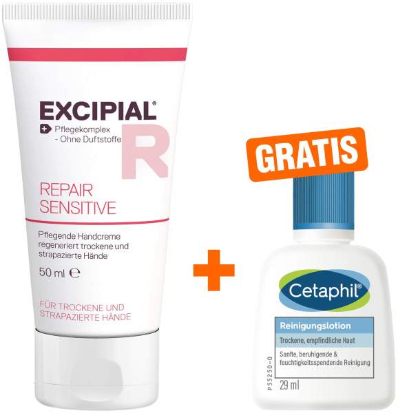 Excipial Repair Sensitive Creme 50 ml + gratis Cetaphil Reinigungslotion 29 ml