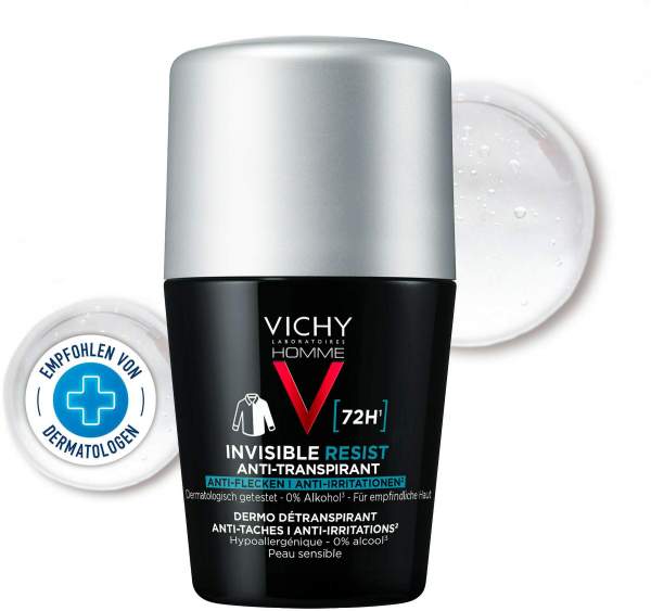 Vichy Homme Deo Roll On 72h Anti-Flecken Invisible 50 ml
