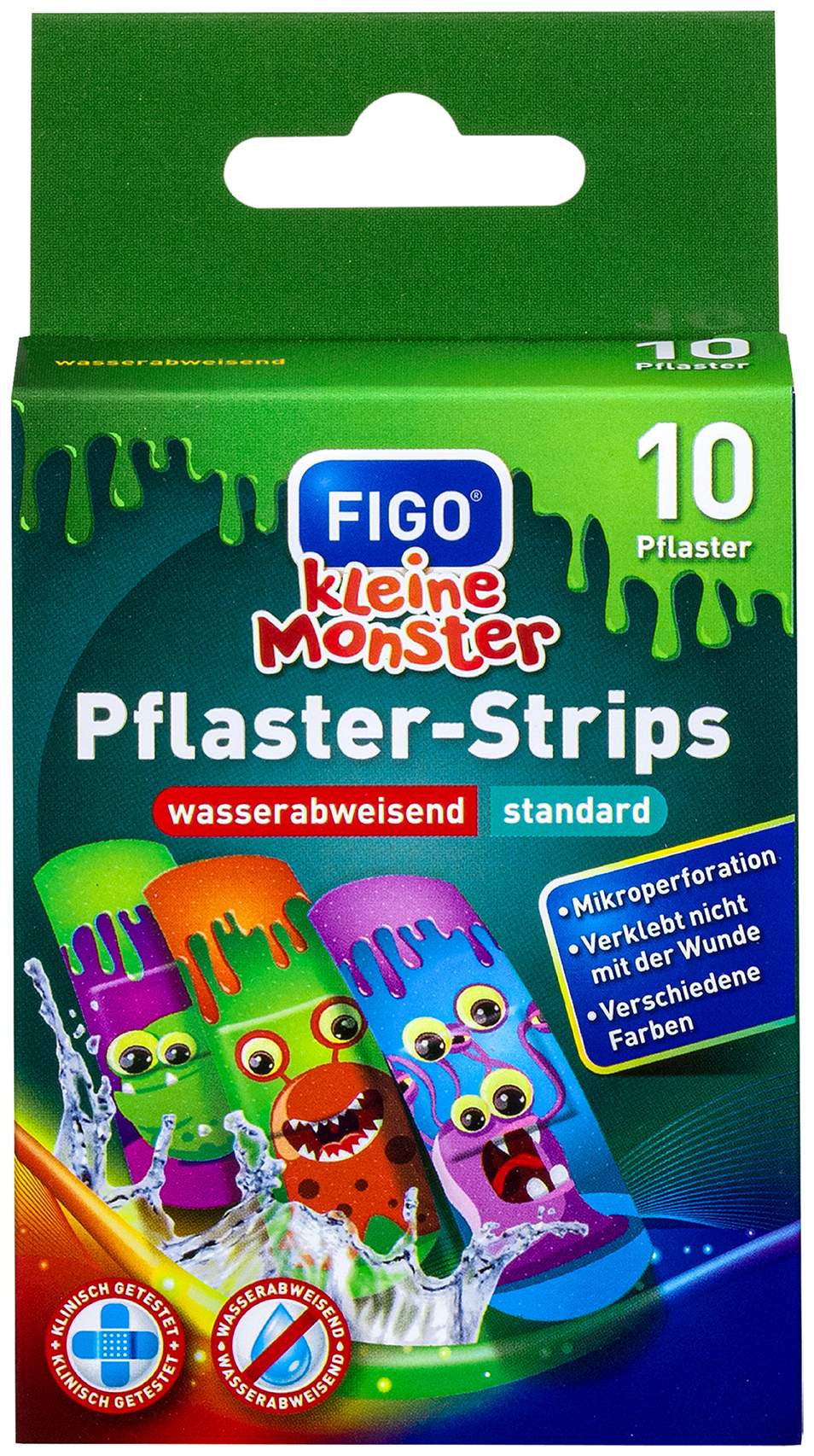 FIGO Kinderpflaster – Bunte Motive, Wasserabweisend & Atmungsaktiv (10 Stück)