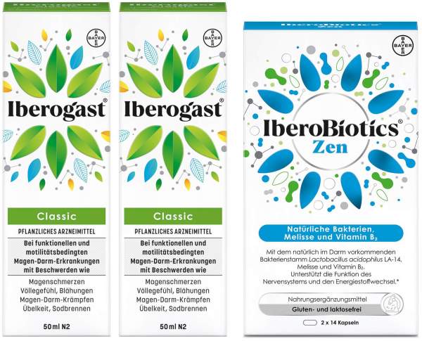 Iberogast Classic 2 x 50 ml + Iberobiotics Zen 2 x 14 Kapseln