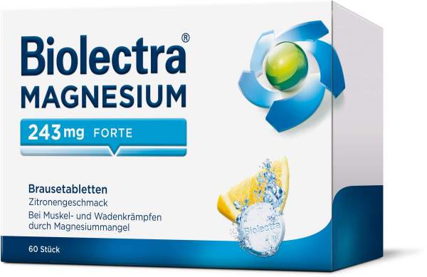 Biolectra Magnesium 243 mg forte Zitronengeschmack 60 Brausetabletten