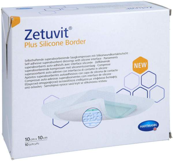 Zetuvit Plus Silicone Border steril 10 x 10 cm 10 Stück