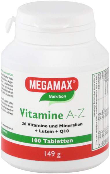Megamax Vitamine A - Z + Q10 + Lutein 100 Tabletten