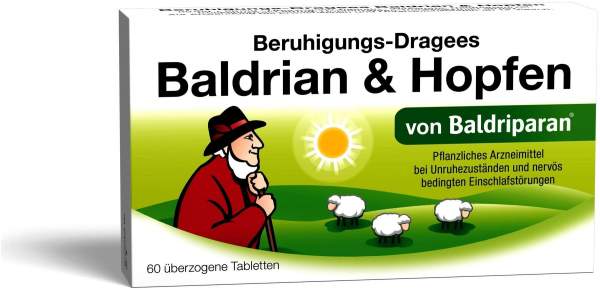 Beruhigungs Dragees Baldrian &amp; Hopfen 60 überzogene Tabletten
