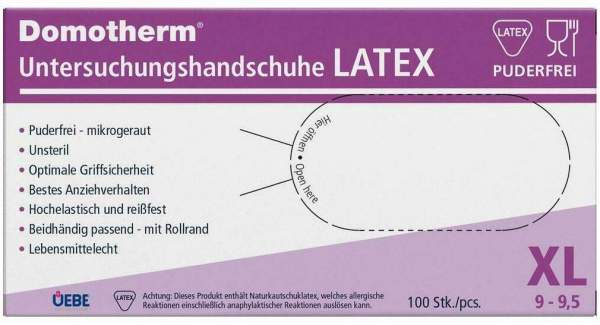 Domotherm Unt.Handschuhe Latex Unsteril Pf Xl Wei