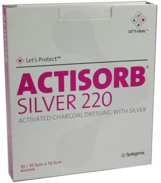 Actisorb 220 Silver 10,5x10,5cm Steril Kompressen