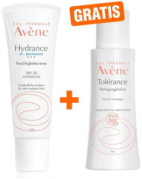 Avene Hydrance UV reichhaltig Feuchtigkeitscreme SPF 30 40 ml + gratis Avene Tolerance Reinigungslotion 100 ml