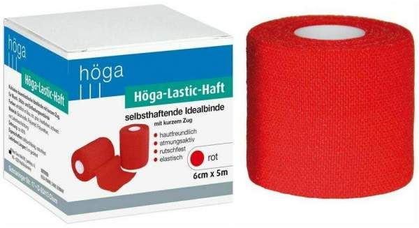 Höga Lastic Haft Binde 6cmx5m Rot