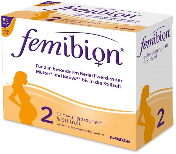 Femibion Schwangerschaft 2 D3+DHA ohne Jod 60 Tbl+60 Kps Kombipackung