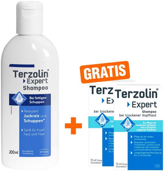 Terzolin Expert Shampoo bei fettiger Kopfhaut 200 ml + gratis Terzolin Expert trocken Shampoo 2 x 15 ml