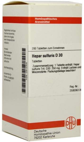 Hepar Sulfuris D30 Dhu 200 Tabletten
