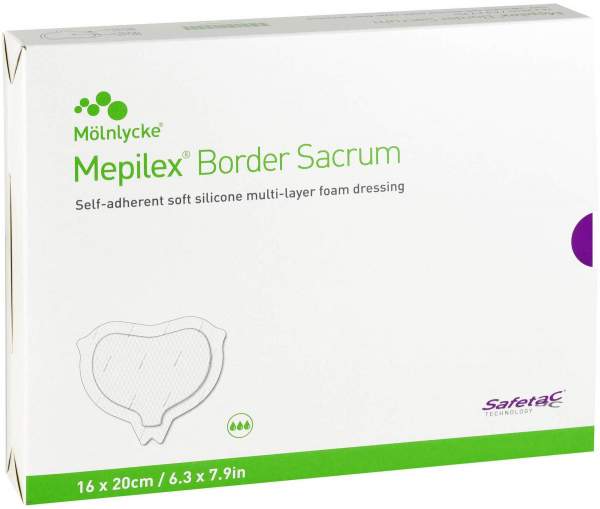 Mepilex Border Sacrum Schaumverband haftend 16 x 20 cm steril 10 Stück