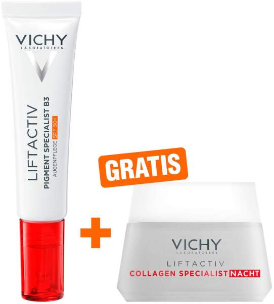 Vichy Liftactiv Pigment Specialist B3 Augenpflege LSF 50 15 ml + gratis Vichy Liftactiv Collagen Specialist Nacht 15 ml