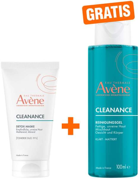 Avene Cleanance Detox Maske 50 ml + gratis Reinigungsgel 100 ml