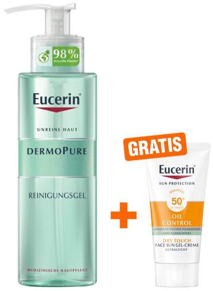 Eucerin DermoPure Reinigungsgel + gratis Sun Gel-Creme Oil Control 20 ml
