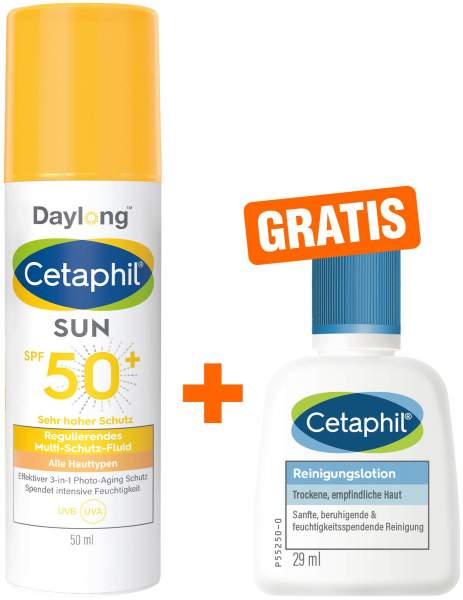 Cetaphil Sun Daylong SPF 50+ regulierendes MS - Fluid Gesicht 50 ml + gratis Cetaphil Reinigungslotion 29 ml
