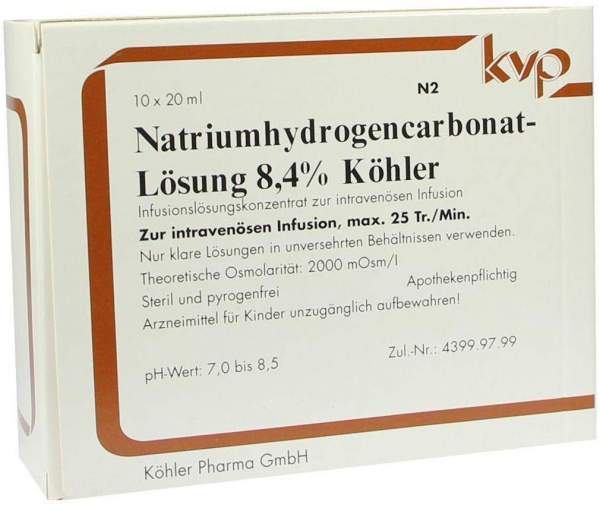Natrium Hydrogencarbonat 8,4% Köhler 10 X 20 ml Infusionslösung