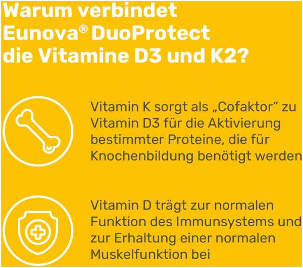 Eunova Duoprotect D3 + K2 4000 I.E. 30 Kapseln kaufen Volksversand