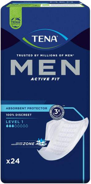 TENA Men Active Fit Level 1 Inkontinenz Einlagen 6 x 24 Stück