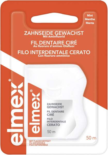 Elmex 50 m Zahnseide gewachst mit Aminfluorid