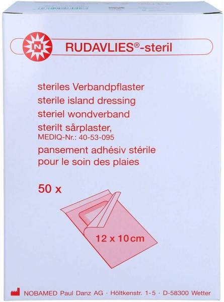 Rudavlies Steril Verbandpflaster 10 X 12 cm 50 Stück