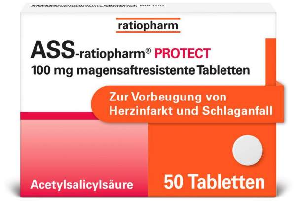 ASS-ratiopharm PROTECT 100 mg 50 magensaftresistente Tabletten