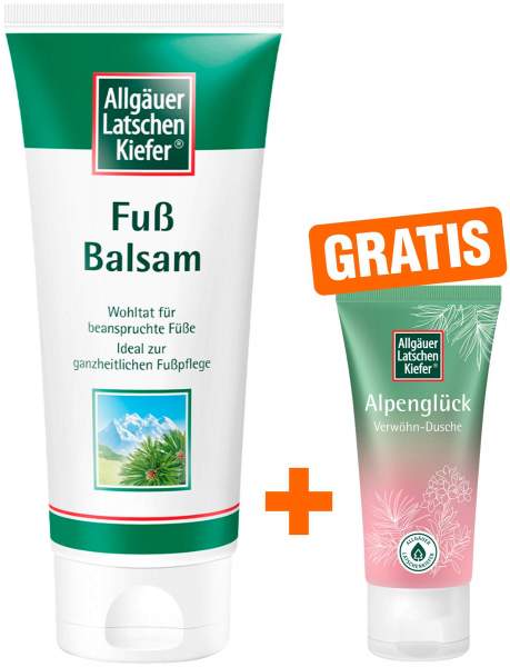 Allgäuer Latschenkiefer Fußbalsam 200 ml + gratis Allgäuer Latschenkiefer Alpenglück Dusche 30 ml