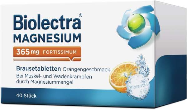 Biolectra Magnesium 365 mg fortissimum Orangengeschmack 40 Brausetabletten