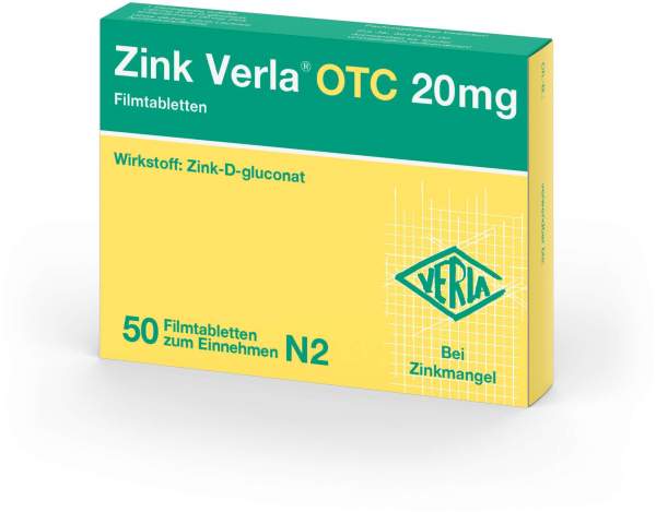 Zink Verla Otc 20 mg 50 Filmtabletten