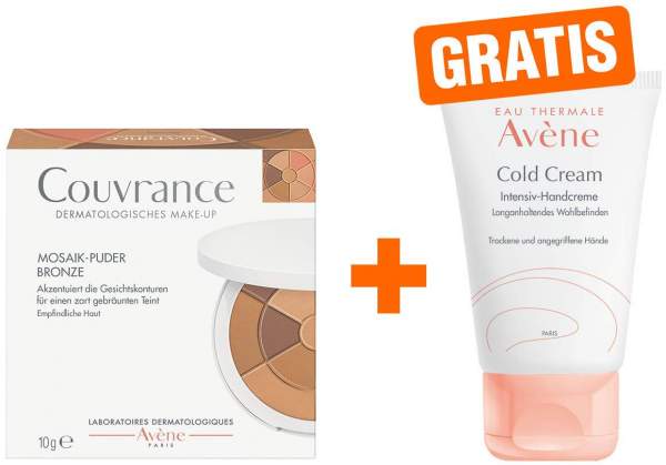 Avene Couvrance Mosaik-Puder bronze 10 g + gratis Cold Cream Intensiv Handcreme 50 ml
