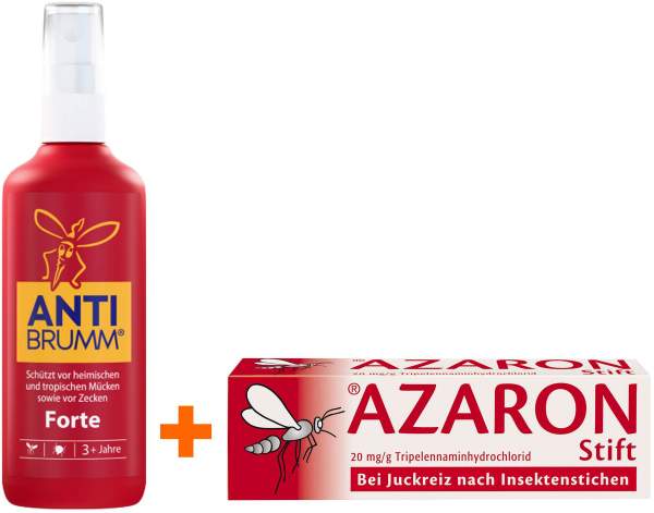 Sparset Insektenschutz Anti Brumm forte 150 ml + Azaron Stift 1 Set