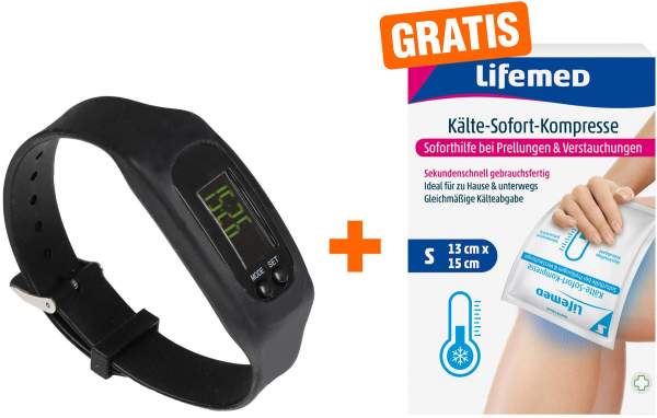 Vital Comfort Fitness-Armband Schwarz 1 Stück + gratis Kälte-Sofort-Kompresse