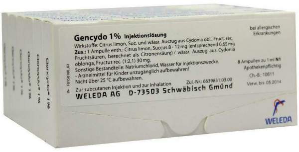 Weleda Gencydo 1% 48 X 1 ml Injektionslösung