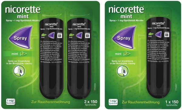 Nicorette Mint Spray 1 mg Sprühstoß 2 Stück + 1 Stück