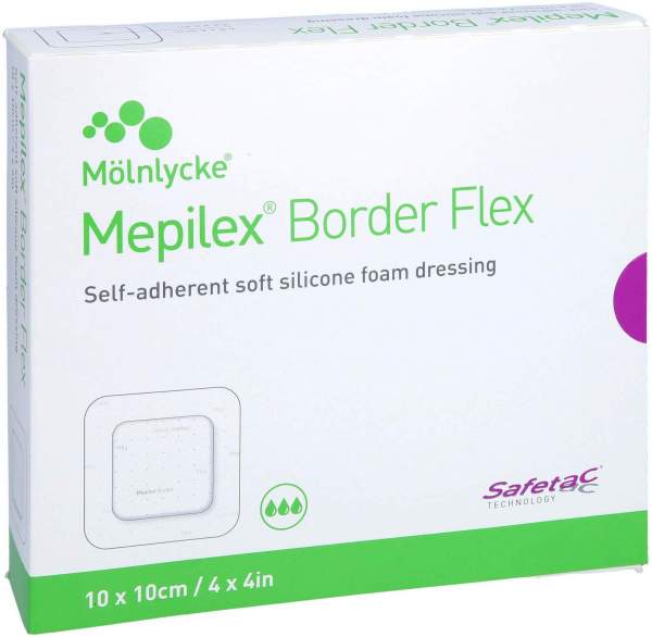 Mepilex Border Flex Schaumverband haftend 10 x 10 cm 10 Stück