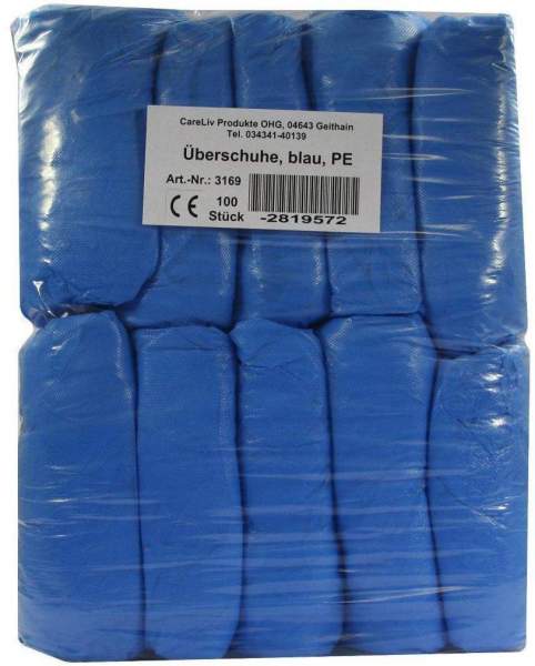 Überschuhe Einmal Kunststoff Blau 100 Stück