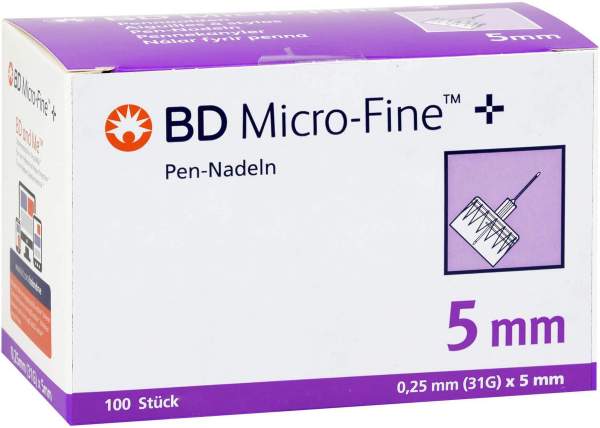 BD Micro-Fine+ Pen-Nadeln 0,25 x 5 mm 31 G 100 Stück