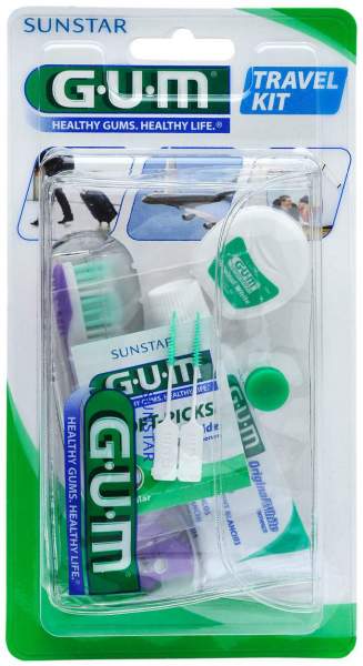 Gum Travel Kit Zahnbürste+zahnseide+zahnpasta