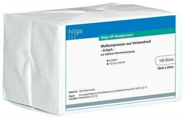 Höga Op Kompressen 10x20cm 8fach Unsteril