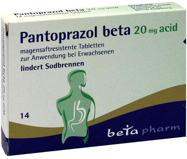 Pantoprazol Beta 20 mg Acid 14 Magensaftresistente Tabletten