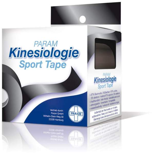 Kinesiologie Tape 5 cm X 5 M Schwarz 1 Stück