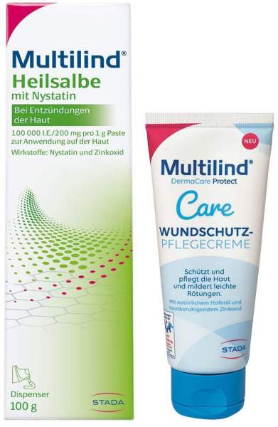 Multilind Heilsalbe mit Nystatin 100 g + Multilind Dermacare Protect Pflegecreme 100 ml